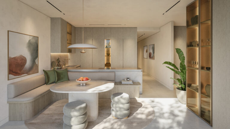 Render_Avida_3 Bedroom_Living Room
