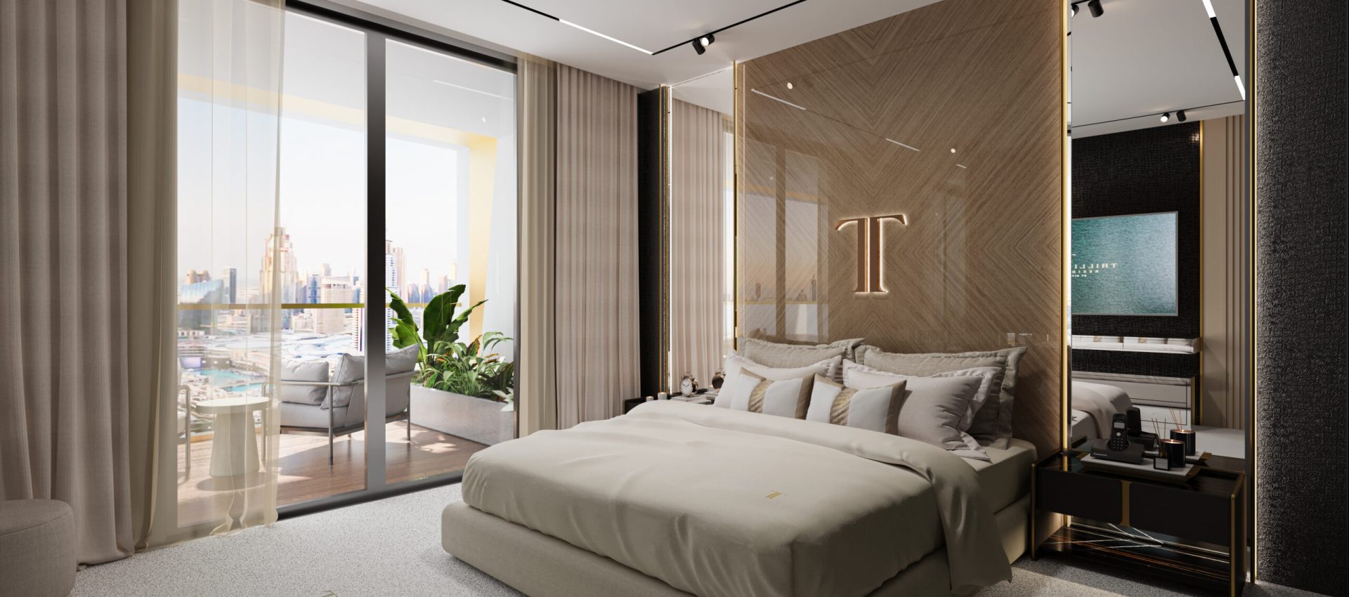 C2-Bed view & balcony