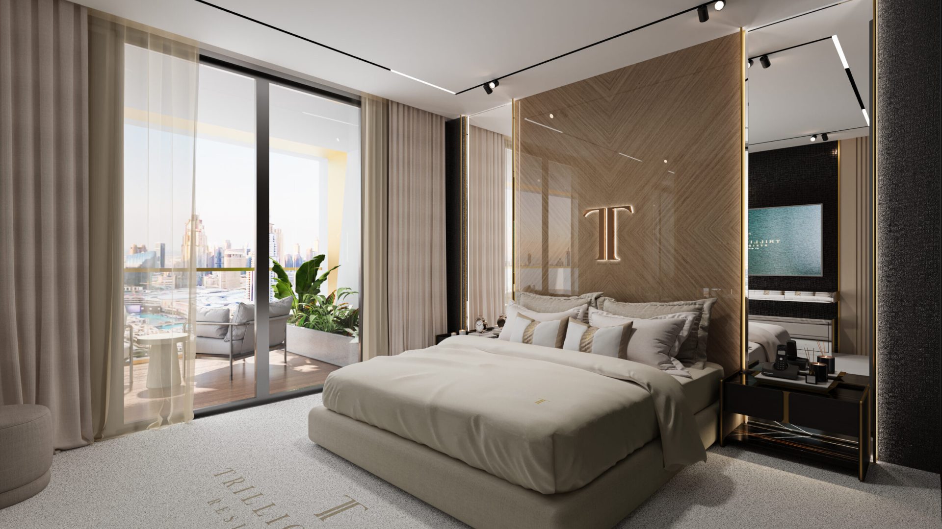 C2-Bed view & balcony