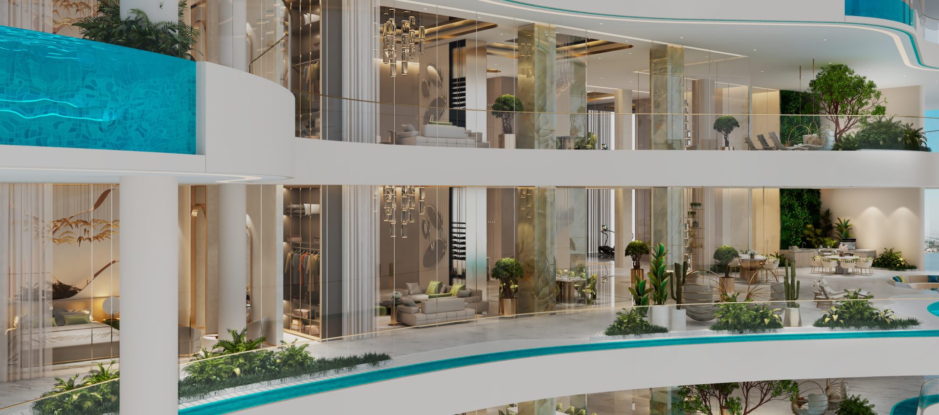 Couture 4 Bedroom l Living & Dining l Balcony l 01