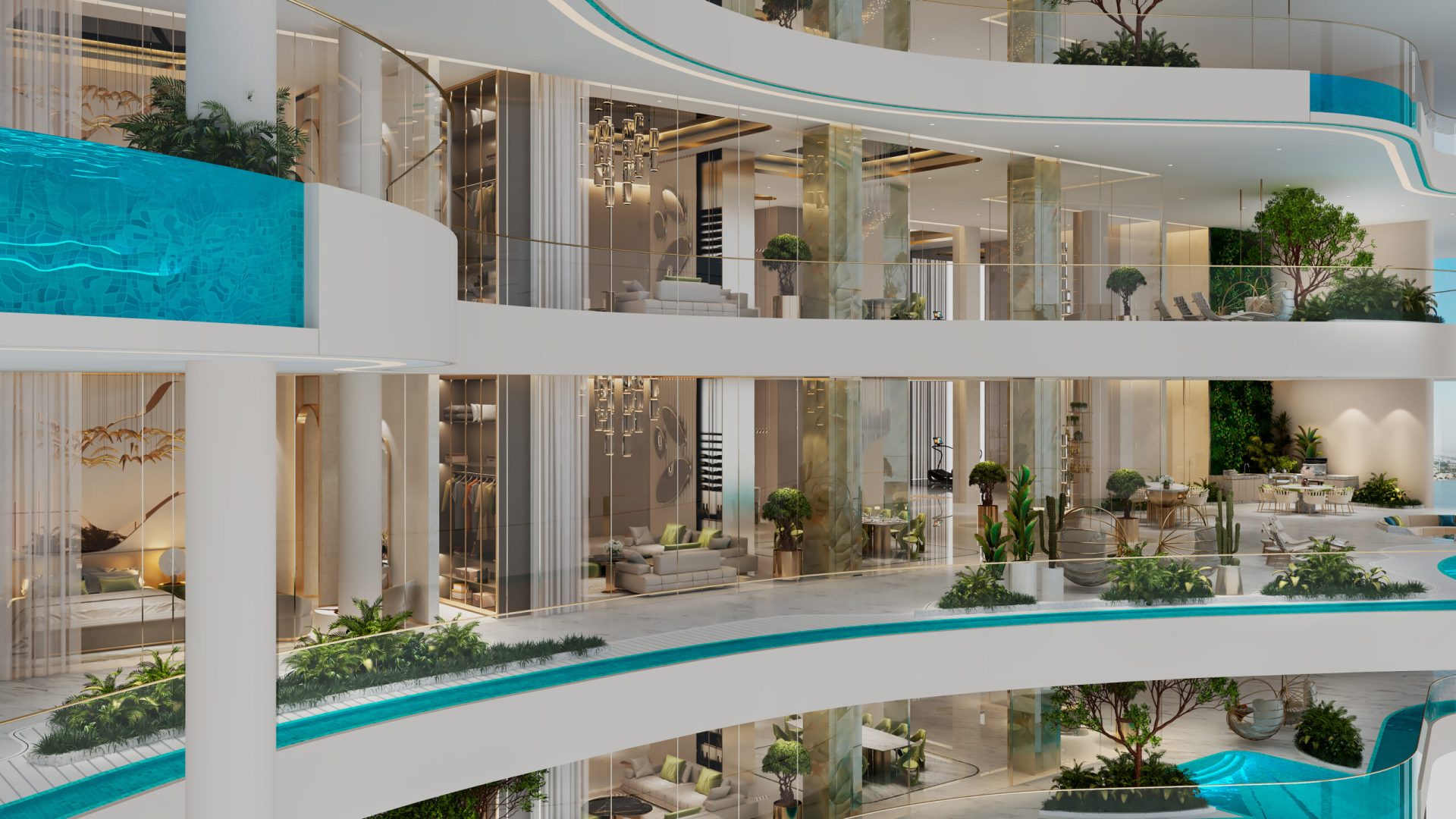 Couture 4 Bedroom l Living & Dining l Balcony l 01