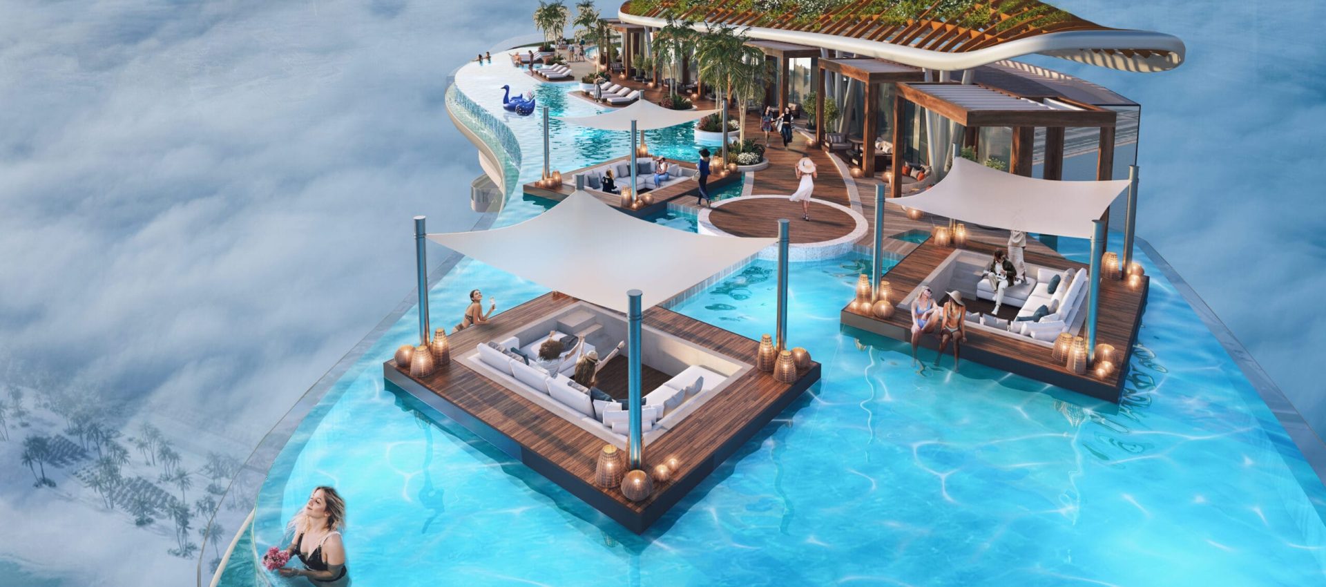 DAMAC Bay - Work in the sky - Party pods evening