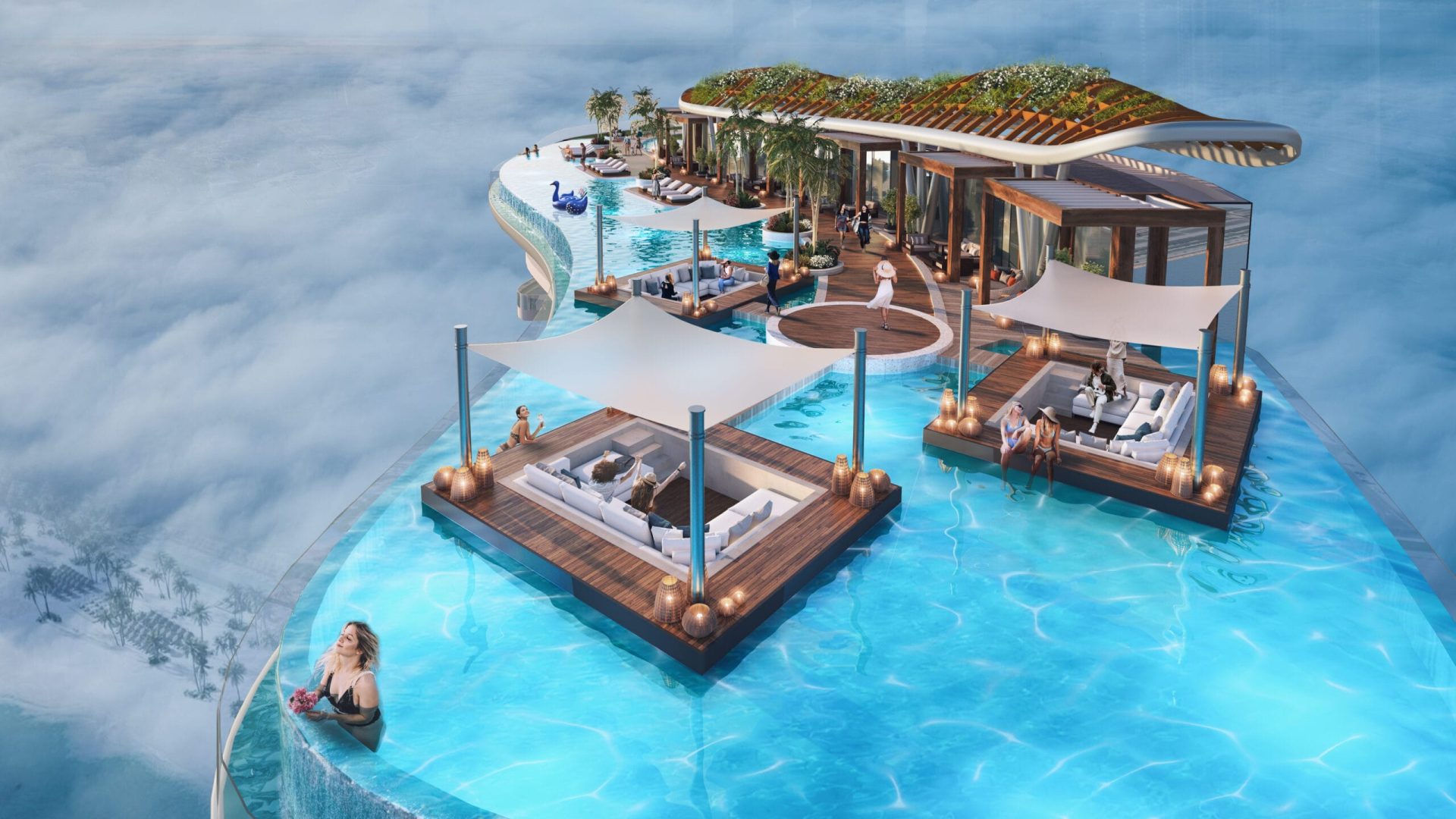 DAMAC Bay - Work in the sky - Party pods evening